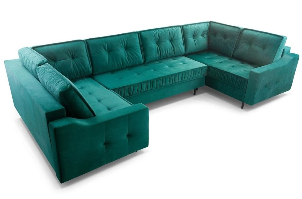 Akita U-shaped corner sofa bed with ruffles - Image 6