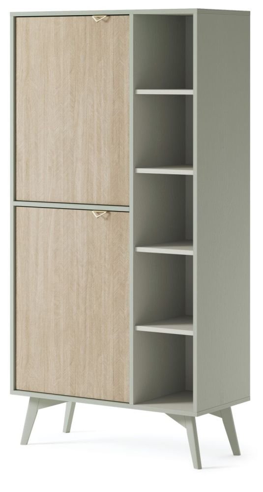 Bookshelves with herringbone pattern fronts, Forest RG80