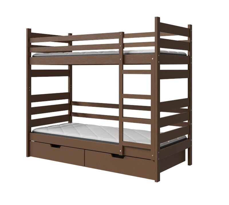 Bed "DAREK" - walnut-colored pine