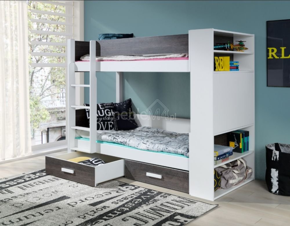 GASPAR bunk bed with drawers and shelf 90x200 cm - Image 2