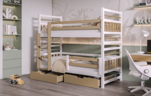 Bunk bed with drawers MIROMIR for 2 persons 80×181 cm