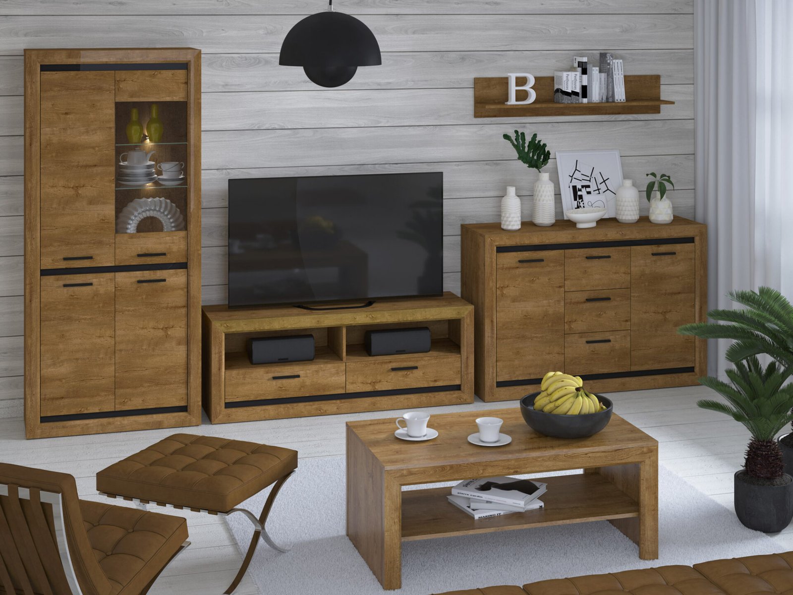 BALTICA 08-01 lefkas oak/black chest of drawers - Image 2