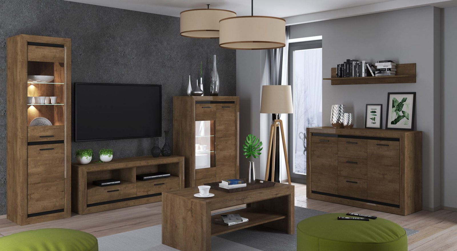 BALTICA 08-01 lefkas oak/black chest of drawers - Image 4