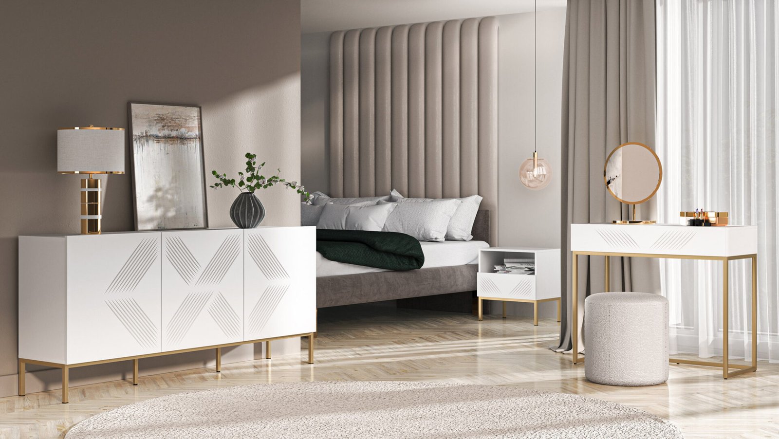 Clearing 04 Alpine White / Gold Leg – 3K TV Cabinet - Image 11