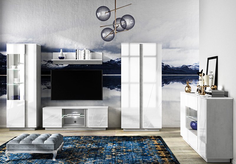 LUMENS 10 concrete silver/glossy white coffee table - Image 10