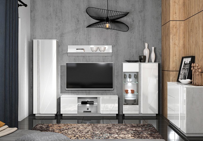 LUMENS 10 concrete silver/glossy white coffee table - Image 12
