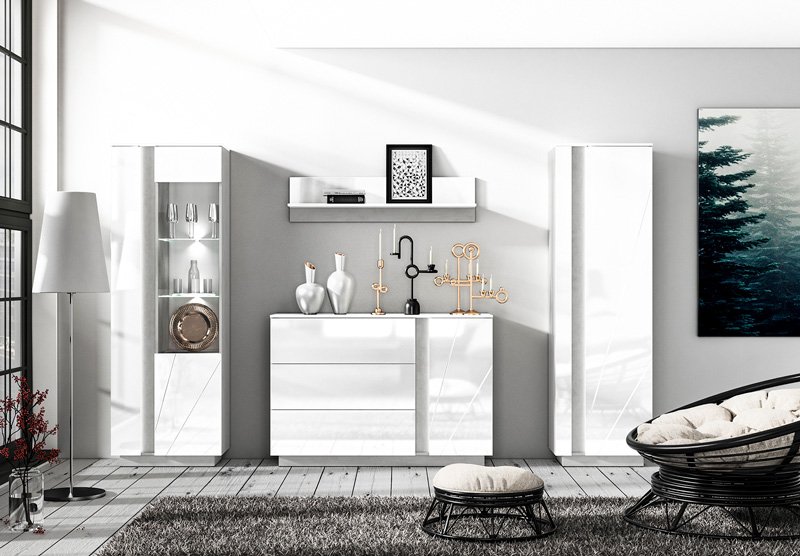 LUMENS 10 concrete silver/glossy white coffee table - Image 13