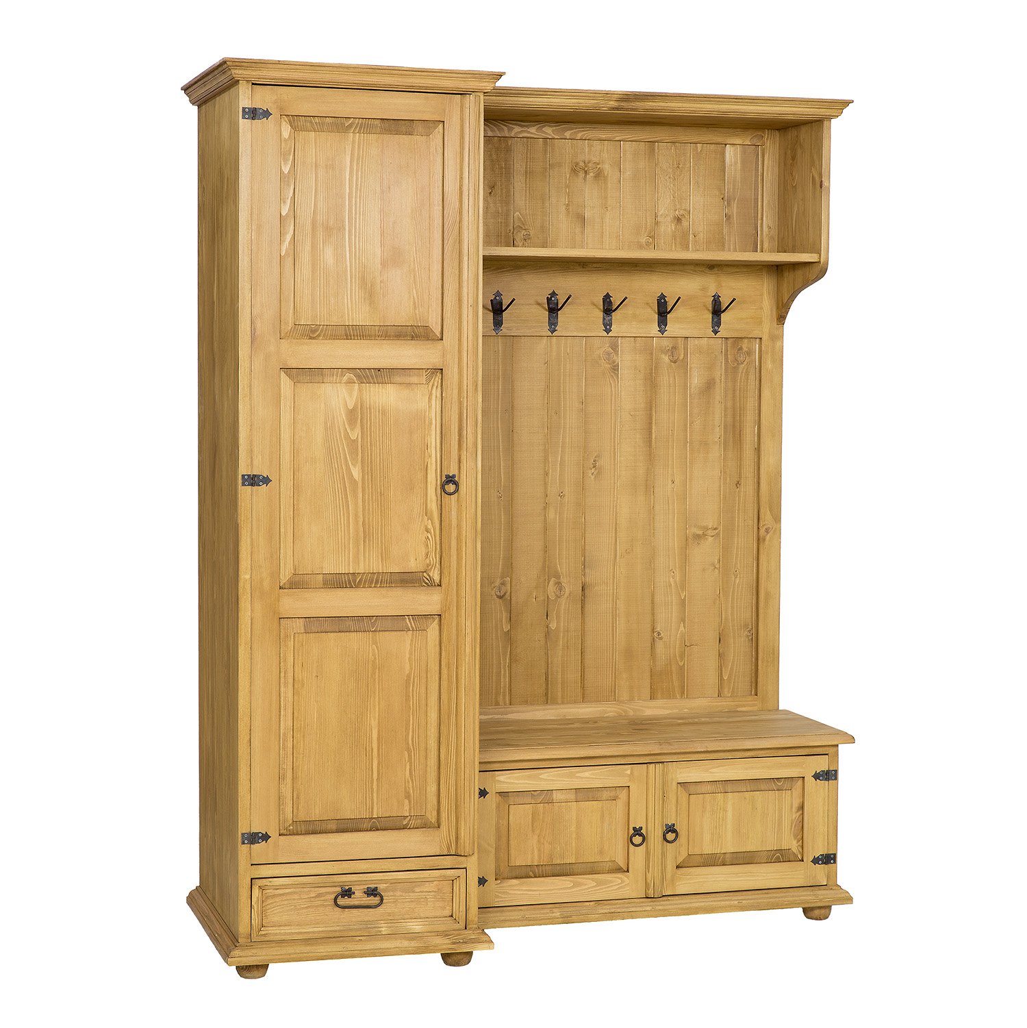 Pine wardrobe RUSTIKAL GR704 pine colorless wax