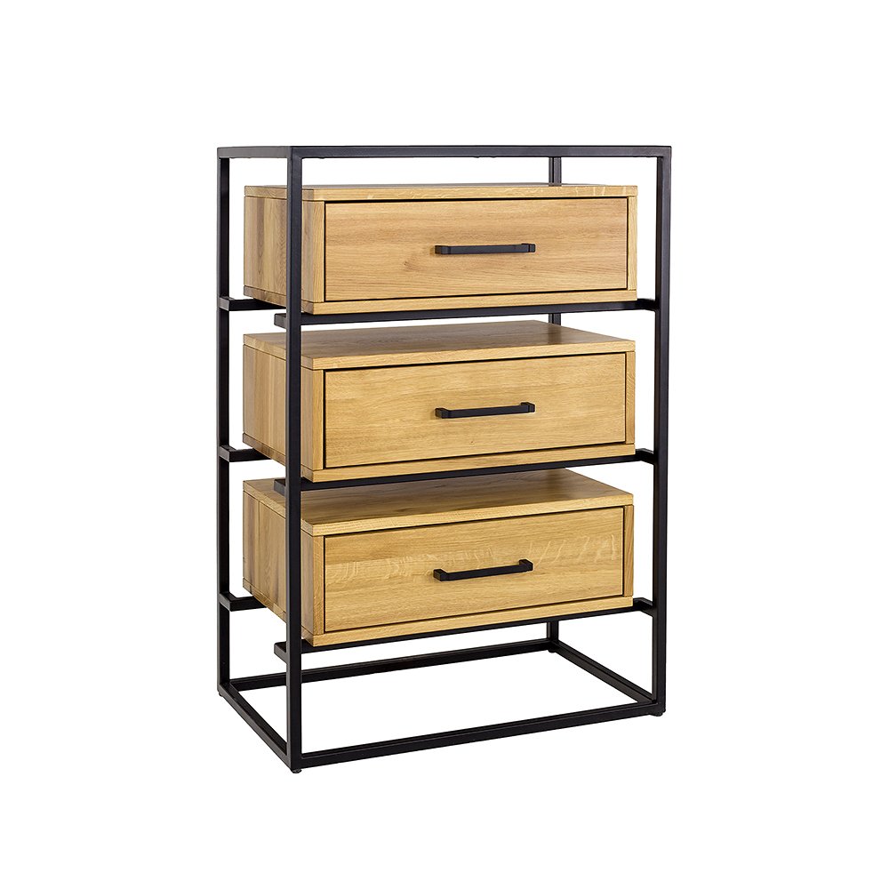 Metal and oak chest of drawers METAL KD370 natural oak - Image 3