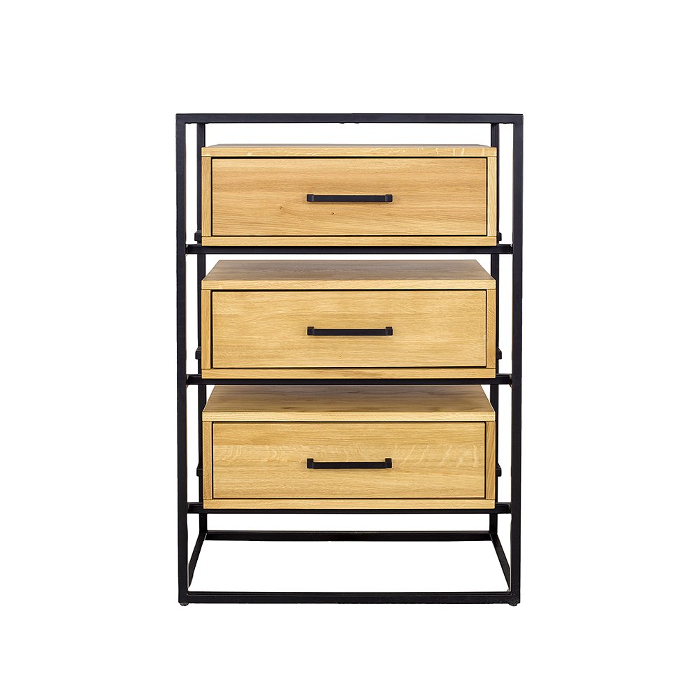 Metal and oak chest of drawers METAL KD370 natural oak - Image 2