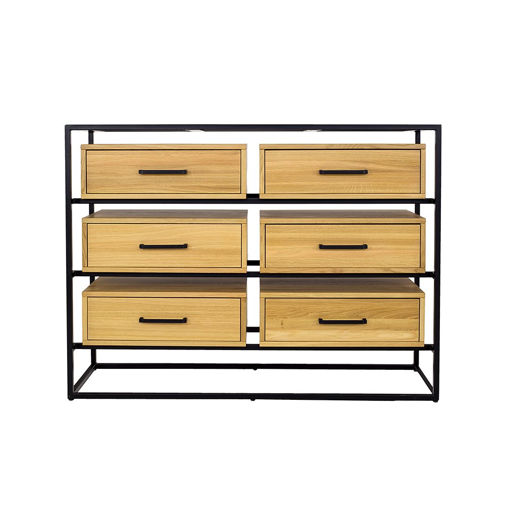 Metal and oak chest of drawers METAL KD371 cocoa oak - Image 2