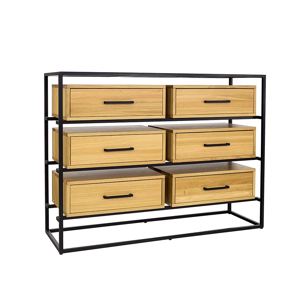 Metal and oak chest of drawers METAL KD371 cocoa oak - Image 3