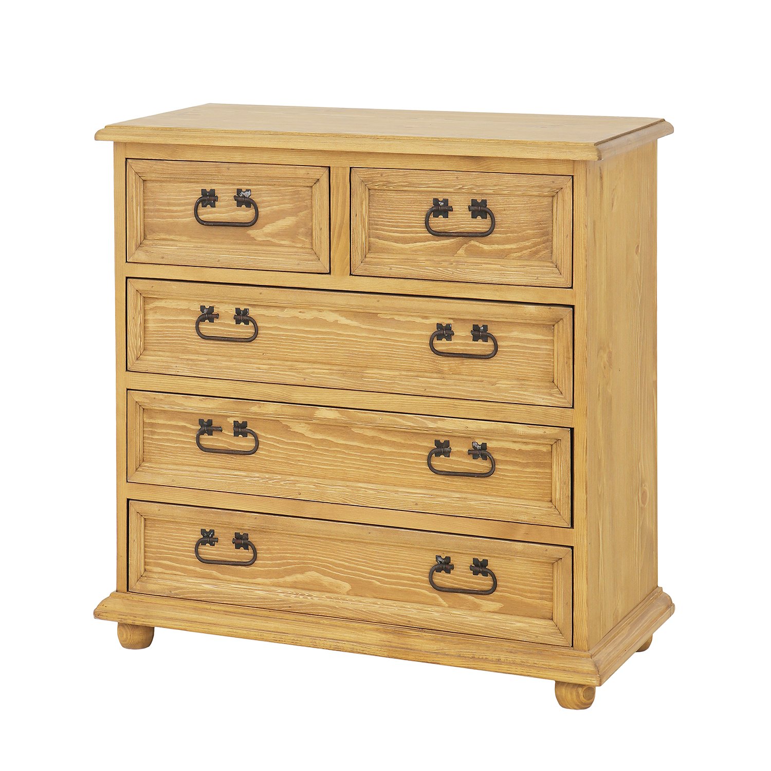 Pine chest of drawers RUSTIKAL KD702, white pine patina