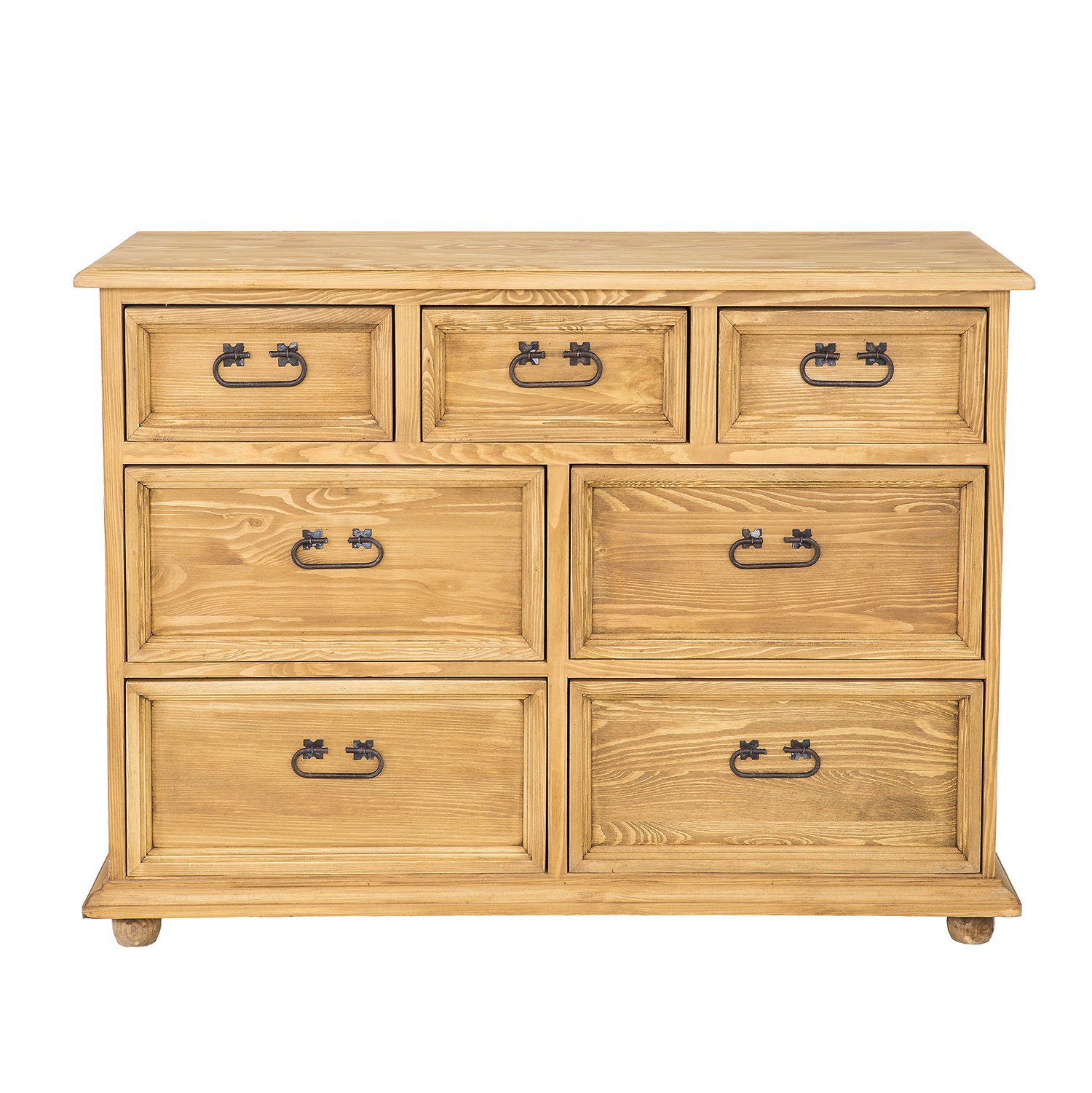 Pine chest of drawers RUSTIKAL KD810, pine, light wax - Image 2