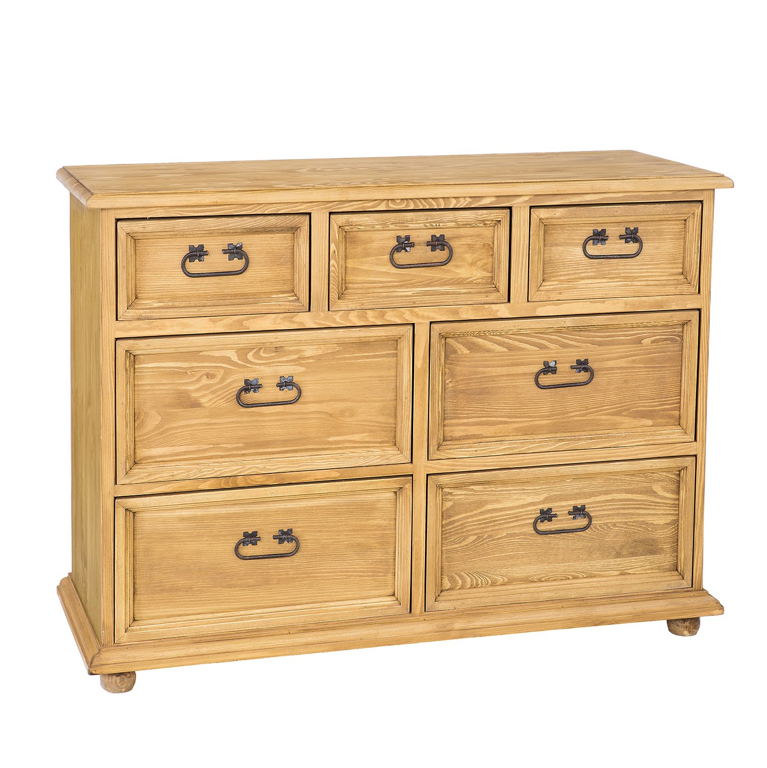 Pine chest of drawers RUSTIKAL KD810, pine, light wax - Image 3