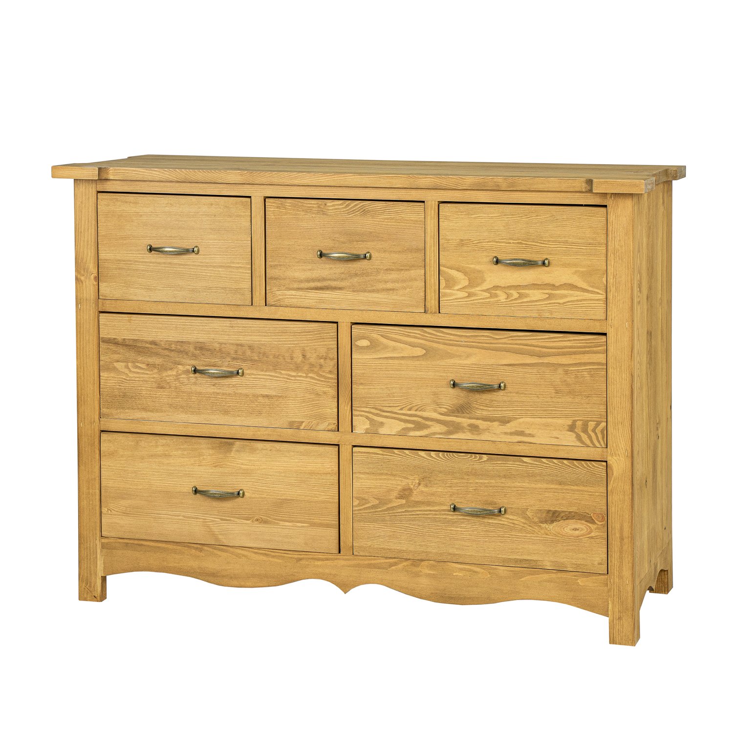 Pine chest of drawers RUSTIKAL KD716 pine, clear wax