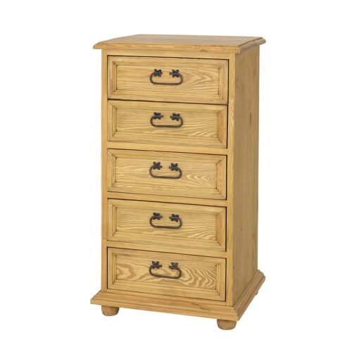 Pine chest of drawers RUSTIKAL KD817, pine bleached wax
