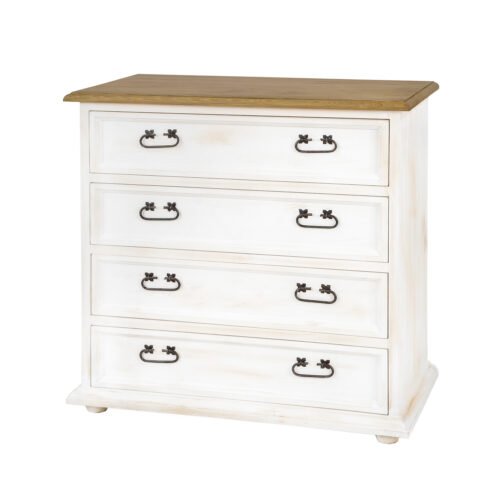 Pine chest of drawers RUSTIKAL KD720 pine white wax