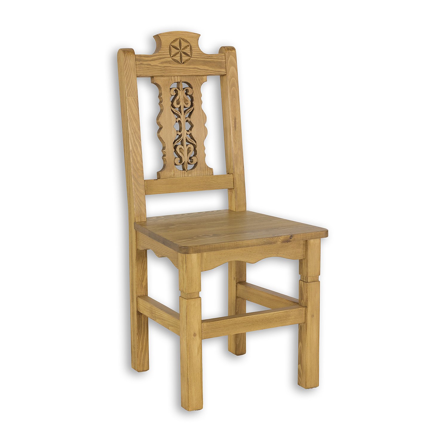 Pine chair KT711, pine white wax