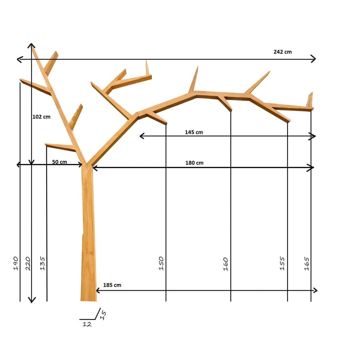 Pine shelf RUSTIKAL PK704 LEFT, light wax color, pine - Image 3