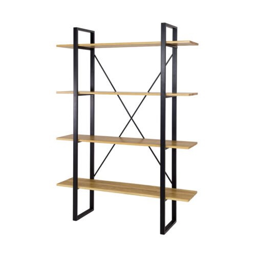 Metal and oak shelf METAL RG370 cocoa oak