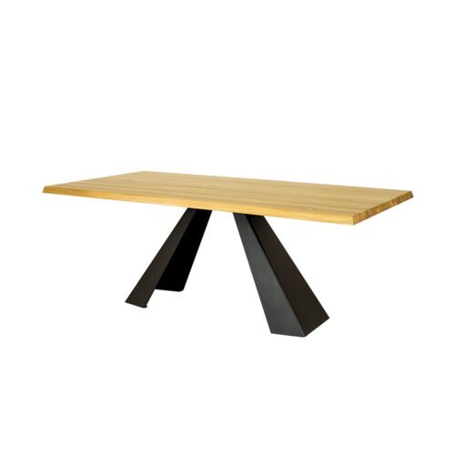 Metal and oak table ST370 natural oak