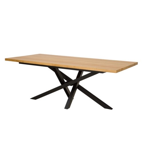 Metal and oak table ST377 natural oak