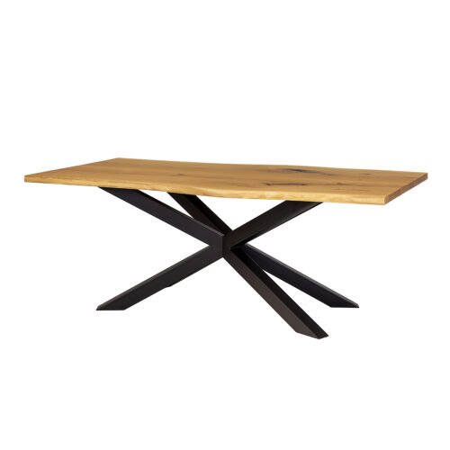 Metal and oak table ST388 natural oak