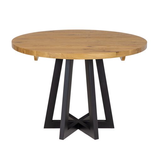 Metal and oak table ST396 natural oak