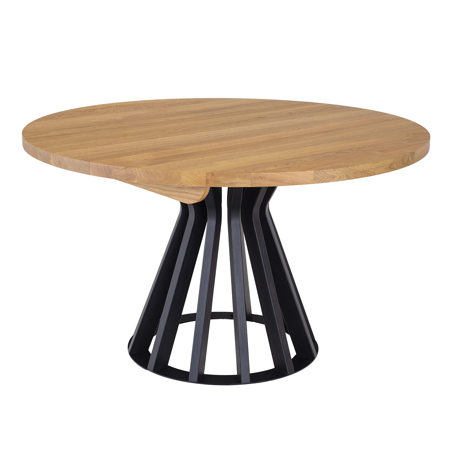 Metal and oak table ST316 cocoa oak - Image 4