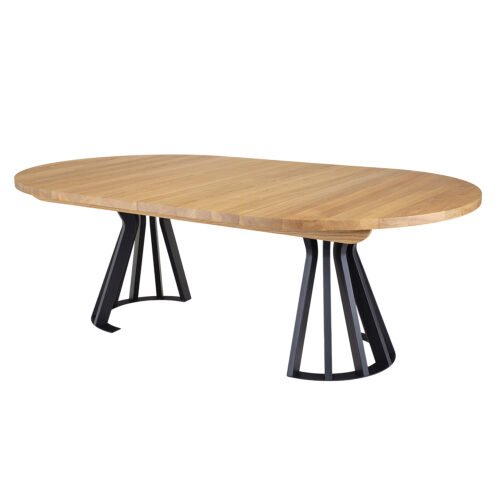 Metal and oak table ST316 cocoa oak