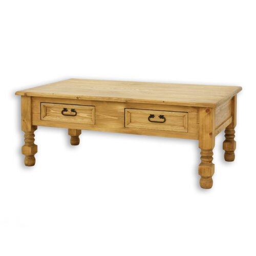 ST707 coffee table made of pine, aged white pine