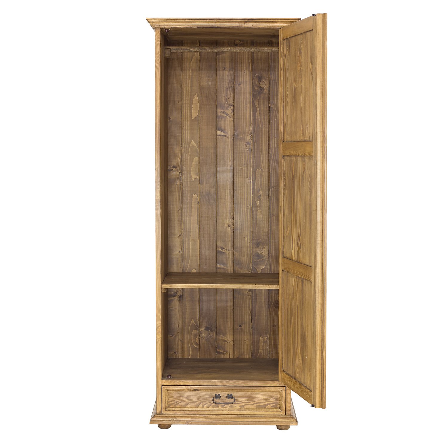 Pine wardrobe RUSTIKAL SF700 LEFT, light wax pine - Image 5