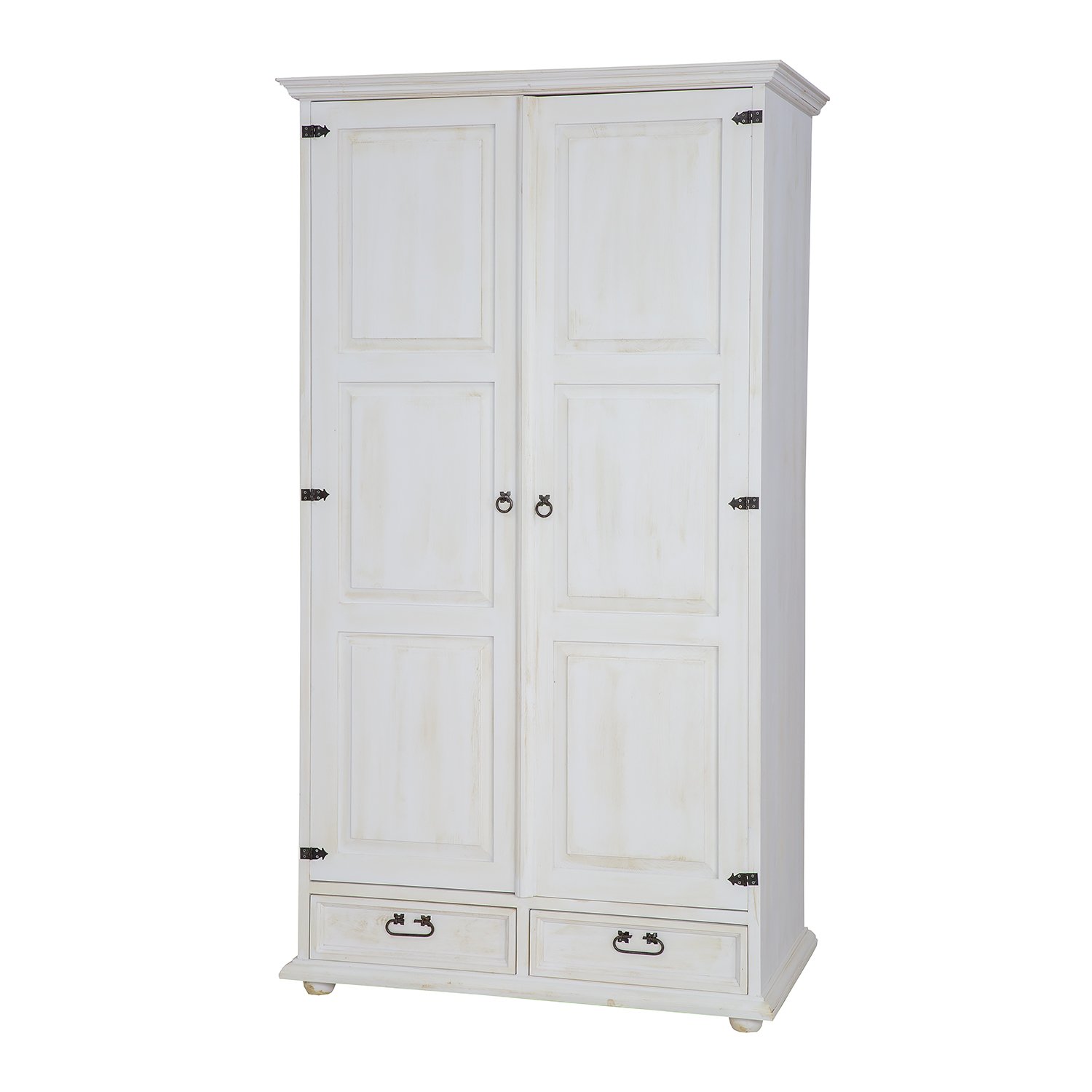 Pine wardrobe RUSTIKAL SF841 antique pine white - Image 9