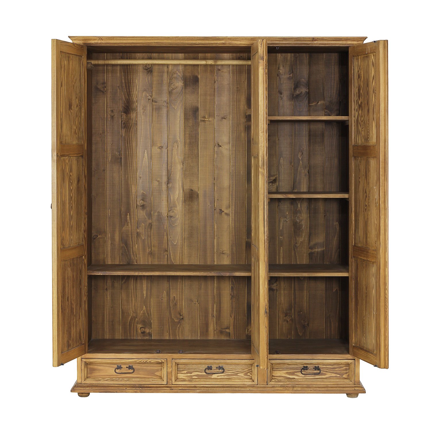 Pine wardrobe RUSTIKAL SF802/I, white pine, patina - Image 4