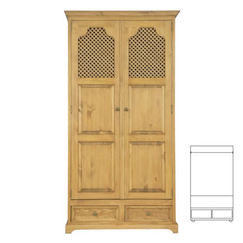Pine wardrobe RUSTIKAL SF806 pine, dark wax