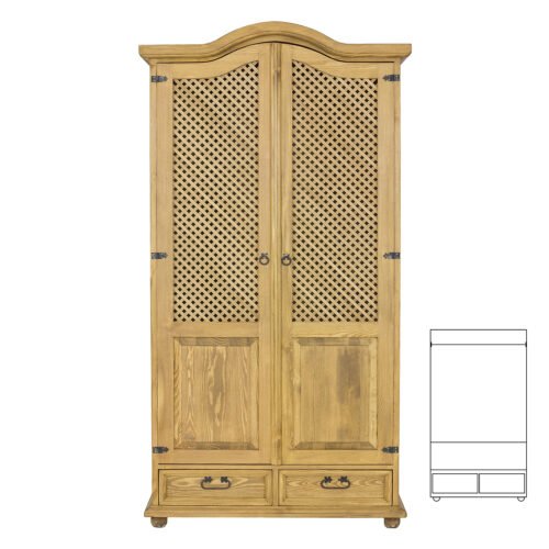 Pine wardrobe RUSTIKAL SF809 pine, light wax