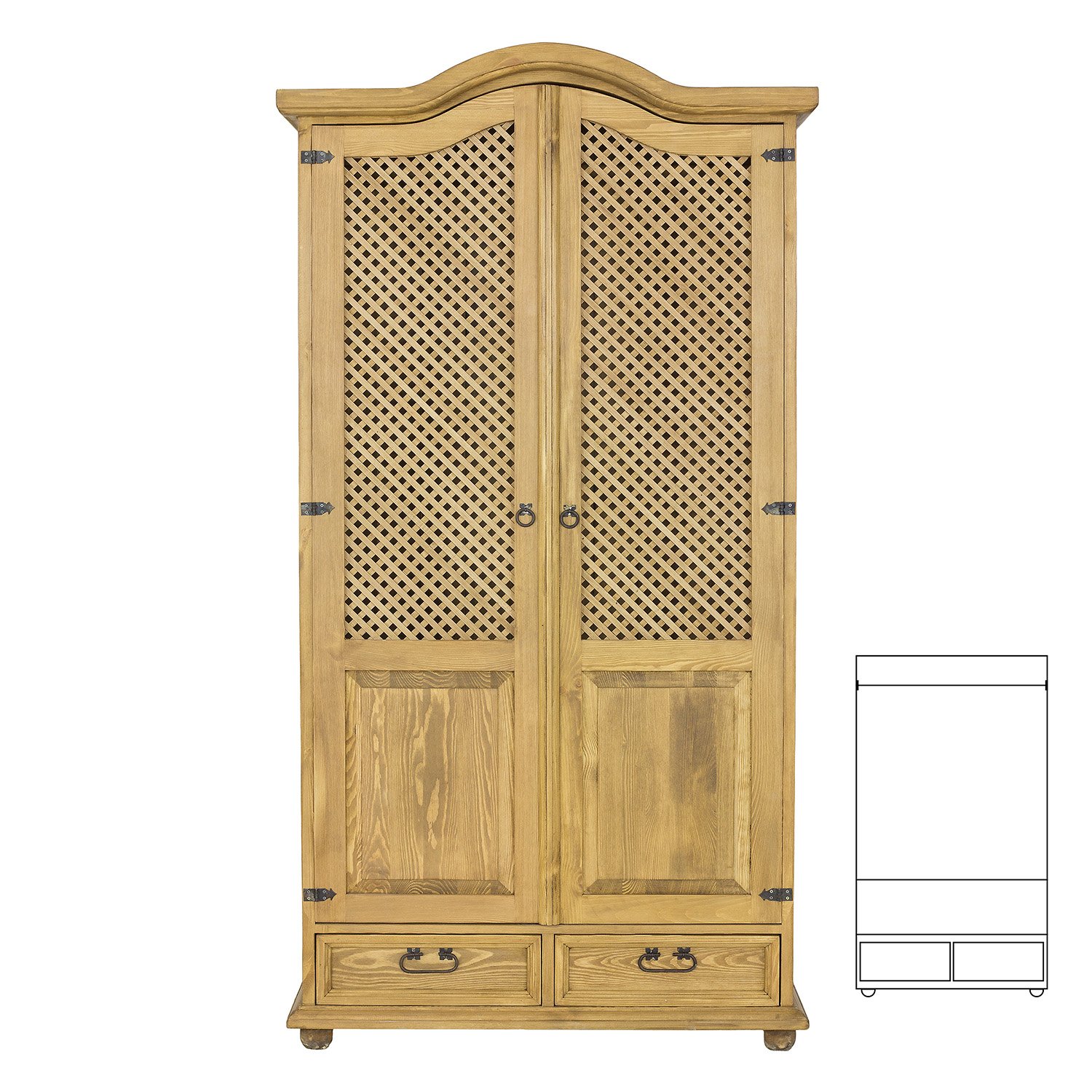 Pine wardrobe RUSTIKAL SF809 white pine patina
