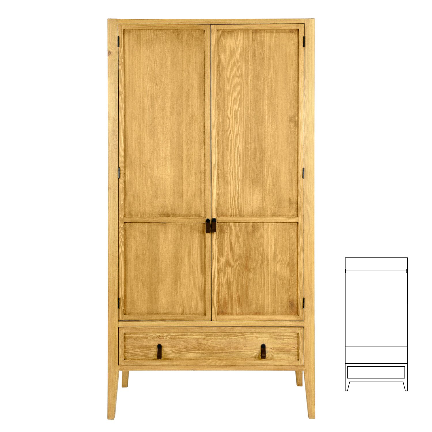 Pine wardrobe RUSTIKAL SF710, pine, bleached wax