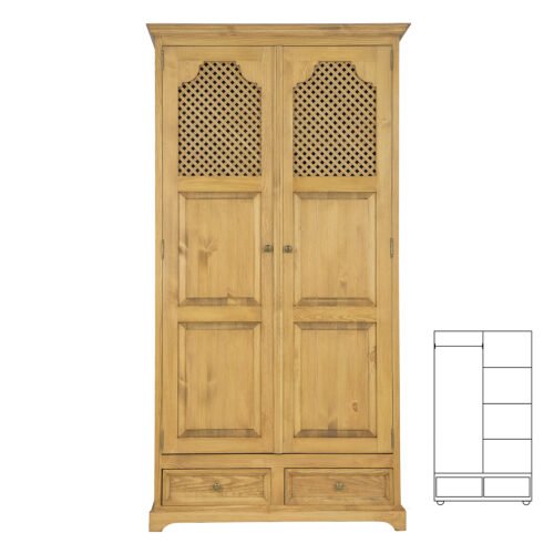 Pine wardrobe RUSTIKAL SF836 pine, light wax