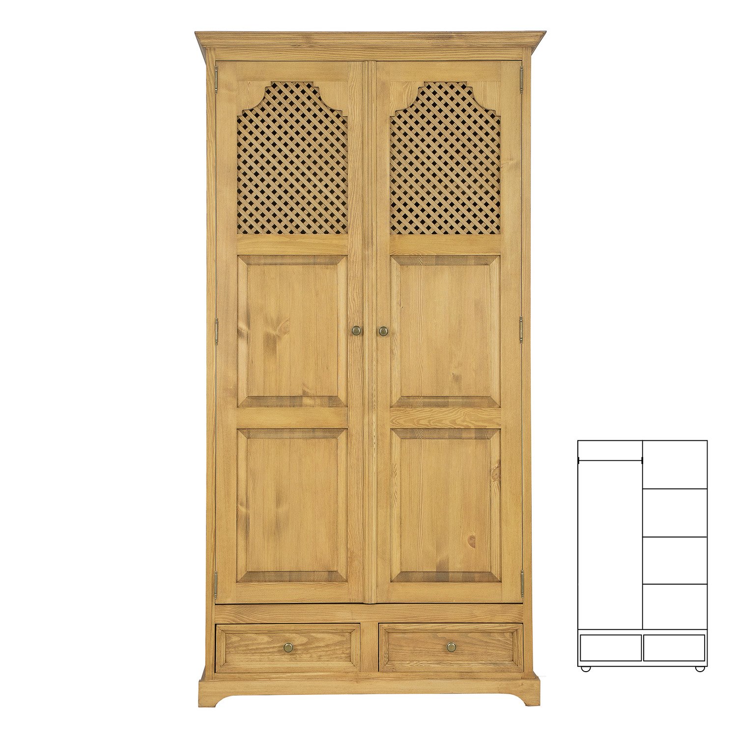Pine wardrobe RUSTIKAL SF836 pine, light wax