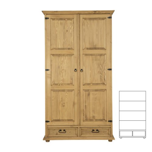 Pine wardrobe RUSTIKAL SF841 antique pine white