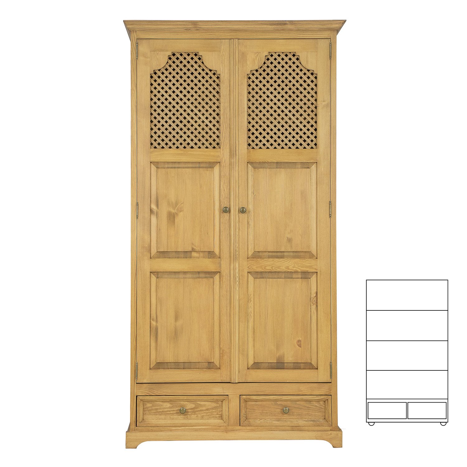 Pine wardrobe RUSTIKAL SF846 pine, bleached wax