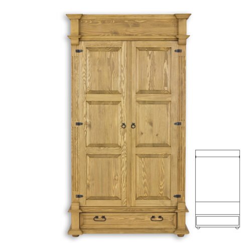 Pine wardrobe RUSTIKAL SF808 light waxed pine