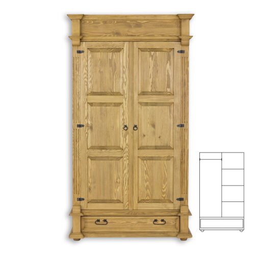 Pine wardrobe RUSTIKAL SF838 pine bleached wax