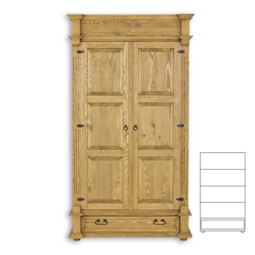 Pine wardrobe RUSTIKAL SF848 pine, dark wax