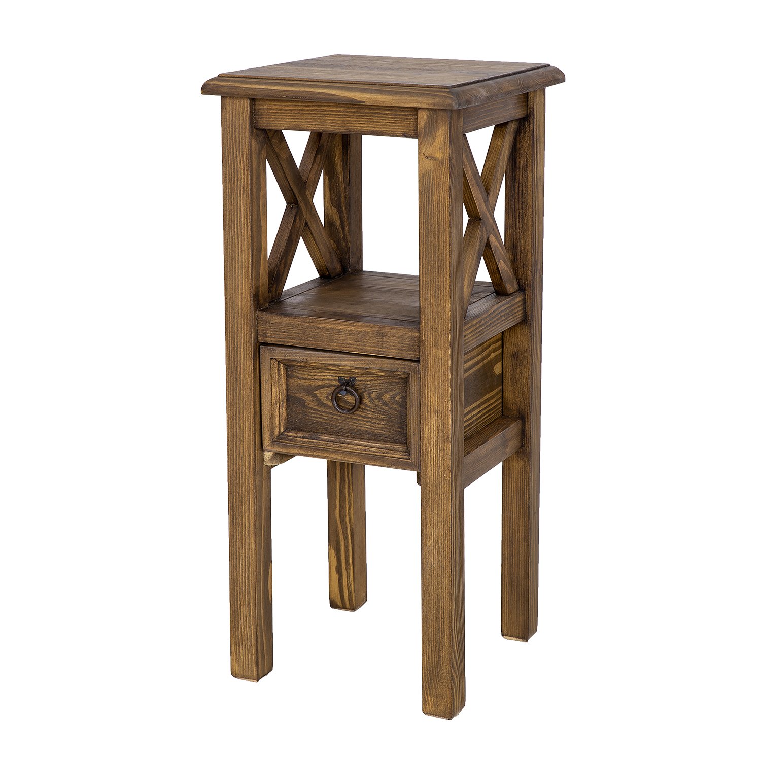 RUSTIKAL SN702 bedside table, aged pine, white - Image 9