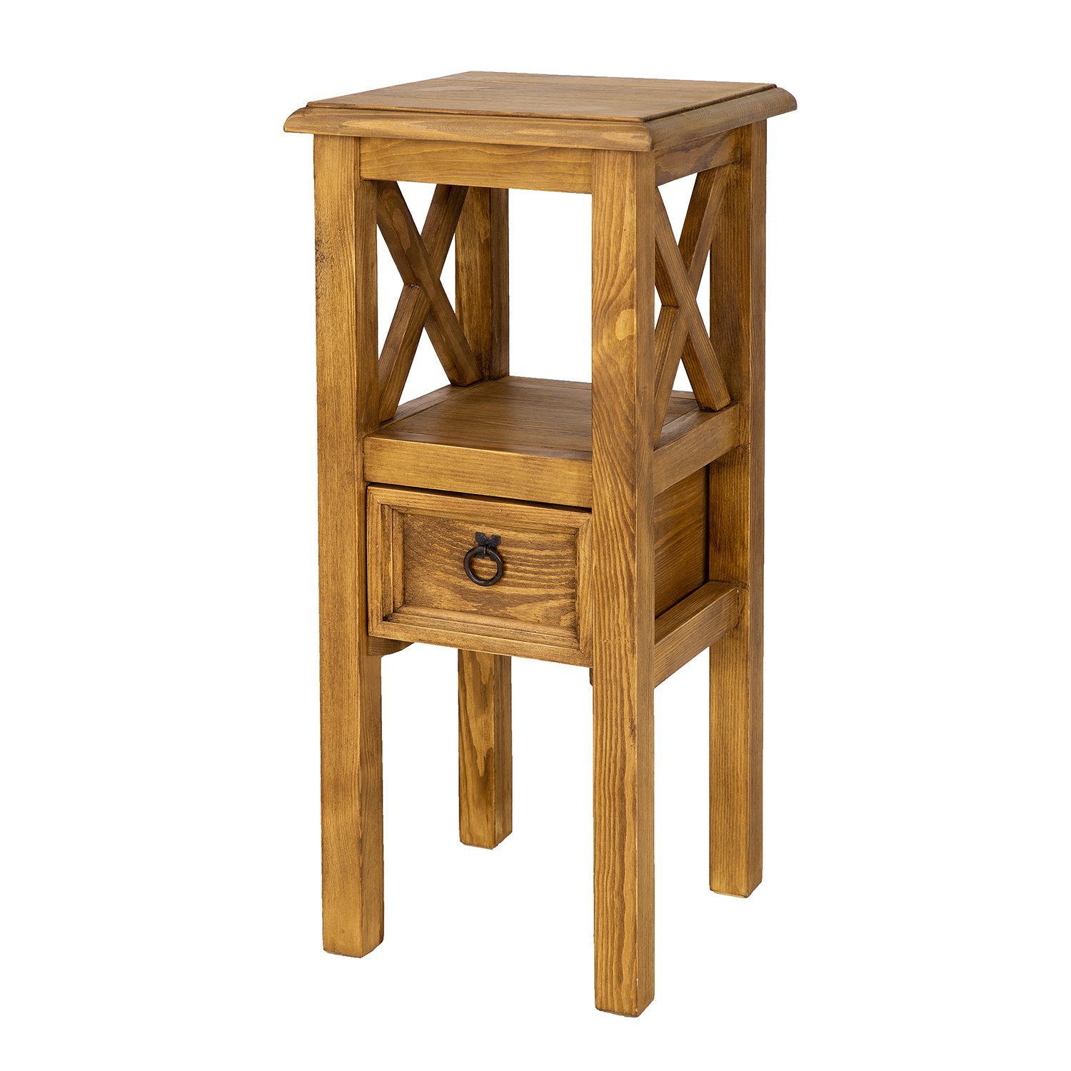 RUSTIKAL SN702 bedside table, aged pine, white - Image 6