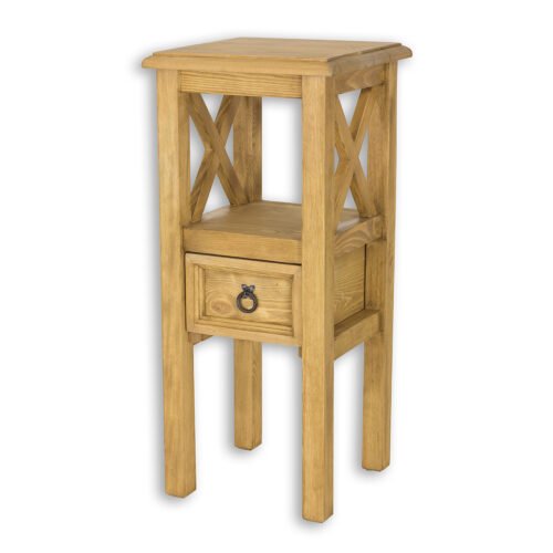 RUSTIKAL SN702 bedside table, aged pine, white