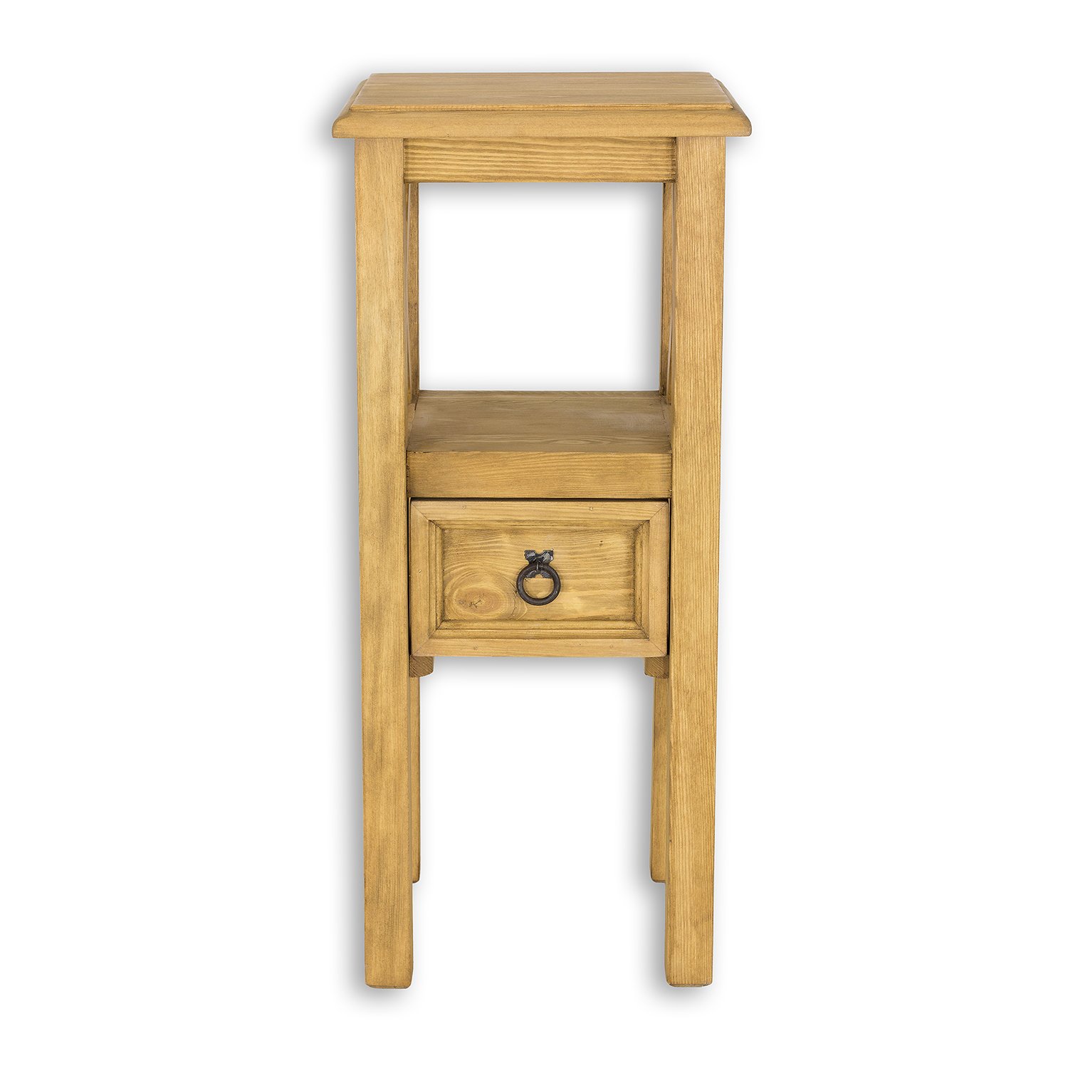 RUSTIKAL SN702 bedside table, aged pine, white - Image 2
